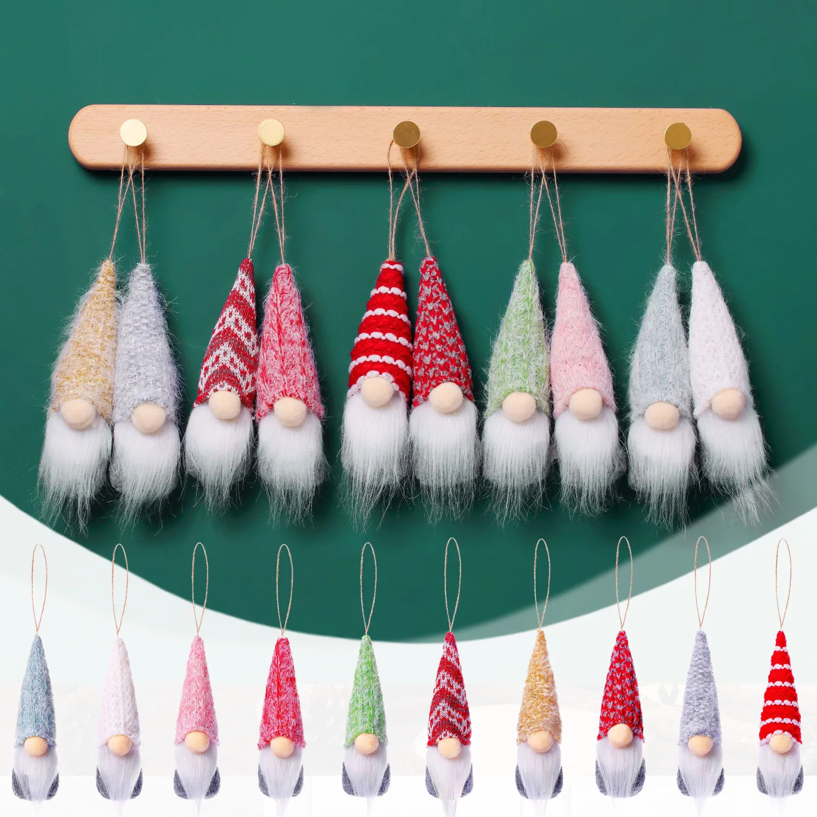 

5pcs Wool Faceless doll Christmas Decoration Plush Gnome toy Hanging ornament Festive Gift Home Christmas Decorative Items