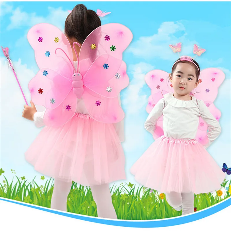 LED Light Butterfly Wings Girls Costume Birthday Halloween Princess Dress Angel Luminous Wings Light TuTu Skirt Party Dress Up ballet tutu skirt,children skirts,led clothing