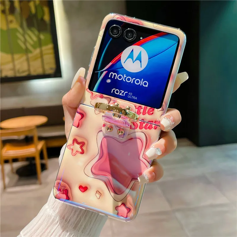 Ring Blu-ray Phone Case For Motorola MOTO Razr 40 Ultra PC Star Protective Cover