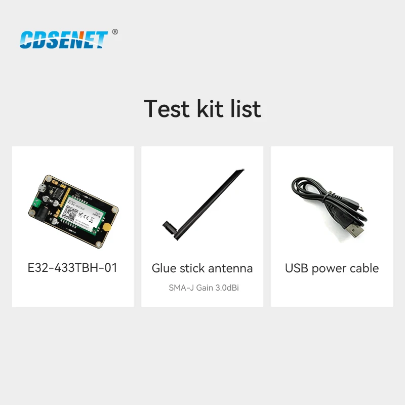 LoRa 433MHz 30dBm CDSENET E32-433TBH-01 IOT Transmitter Receiver Test Board  with E32-433T30S Module Antenna USB Cable