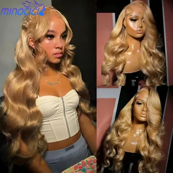 Body Wave Human Hair Wigs 27 Honey Blonde 13X6 Hd Lace Frontal Wig 13X4 Human Hair 250 Density Colored Preplucked Brazilian Wigs 1