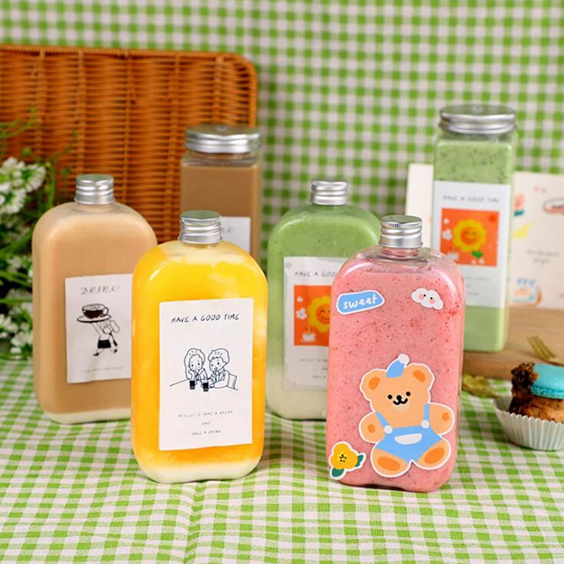 400ml Cute Kawaii Plastic Milk Carton Water Bottle