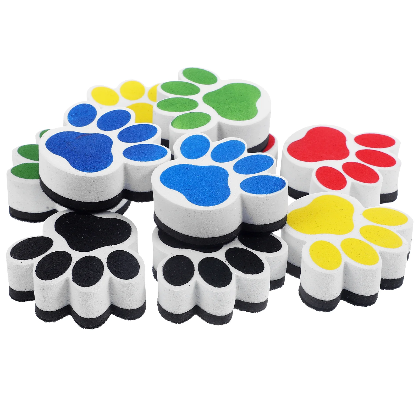 

Magnetic White Board Erasers 10Pcs Paw Print Dry Erase Eraser Chalkboard Cleaner Cartoon Whiteboard Erasers Classroom