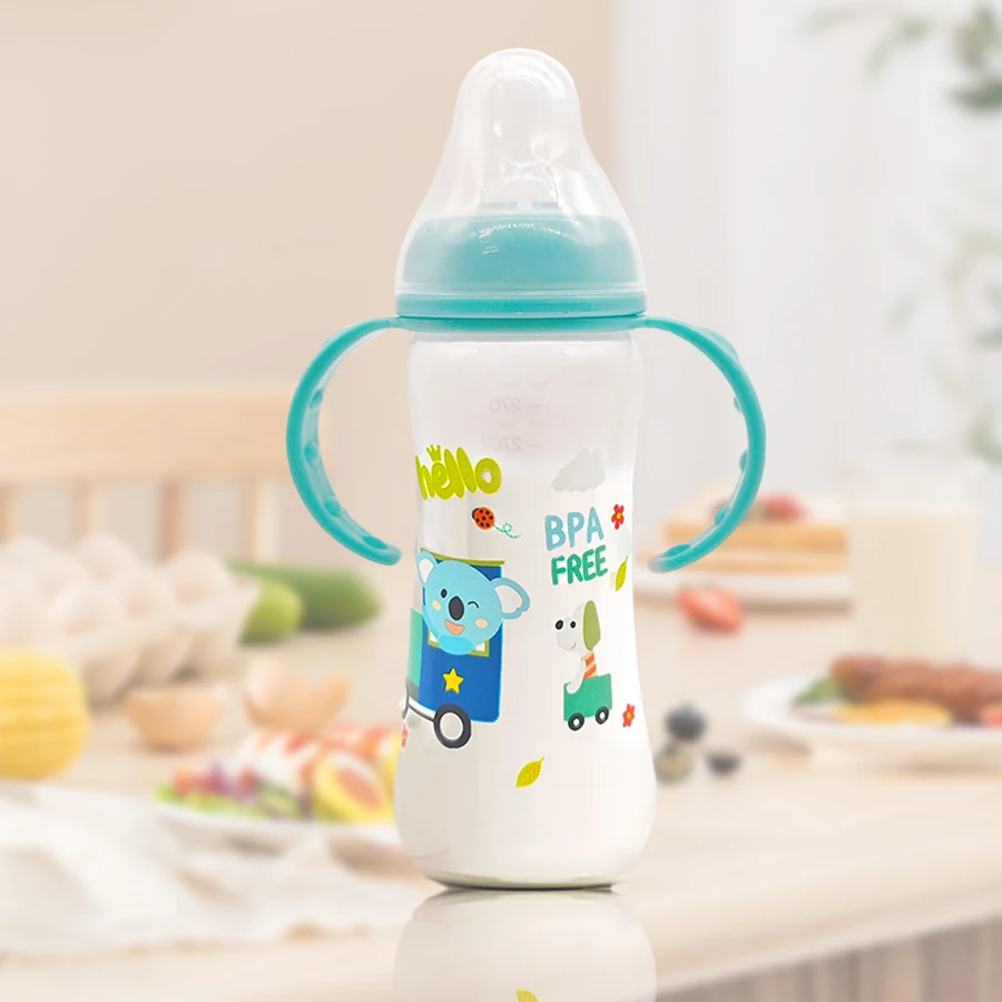 Feeding bottle 250ml 0-3 years old baby cartoon pattern large capacity