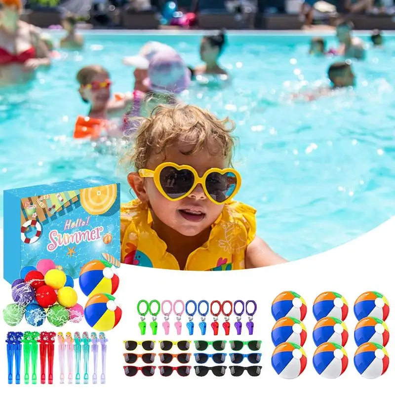 Summer Pool Toys Beach Pool Party Favors Water Sports Play Pool Diving & Beach Fun Birthday Decorations 60-Piece Set In Bright 4