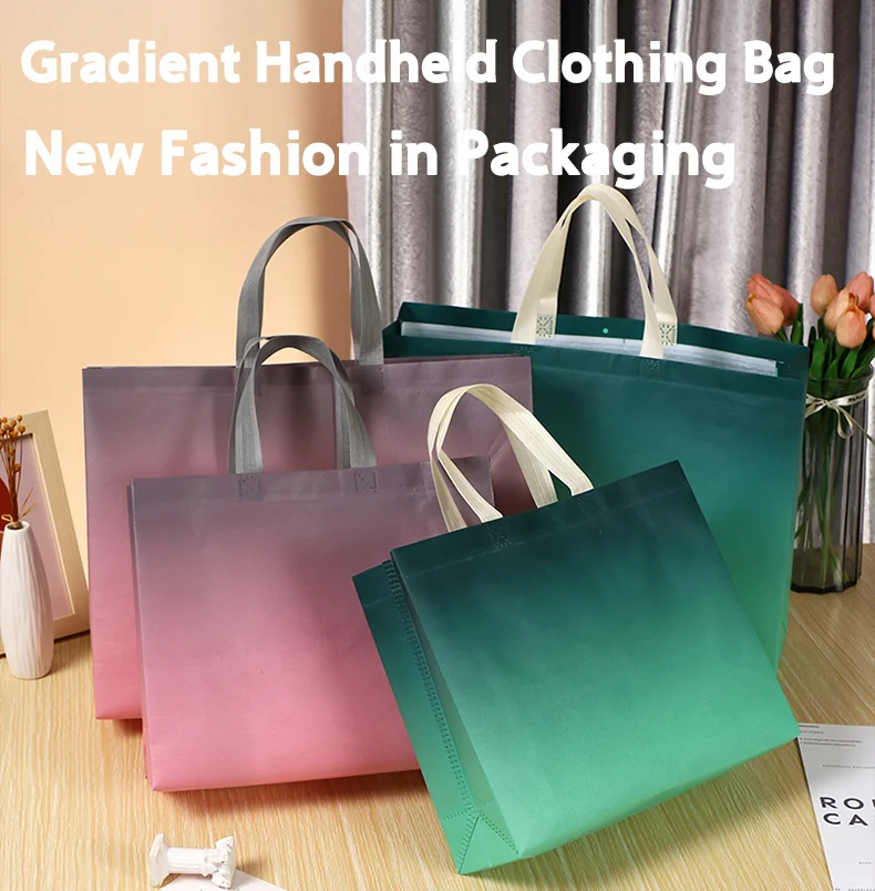Gradient Color Non-Woven Handbag Clothing Store Party Gift Packaging Bag Wedding Shoppi... - SKU NWH01834 - UGI Packaging
