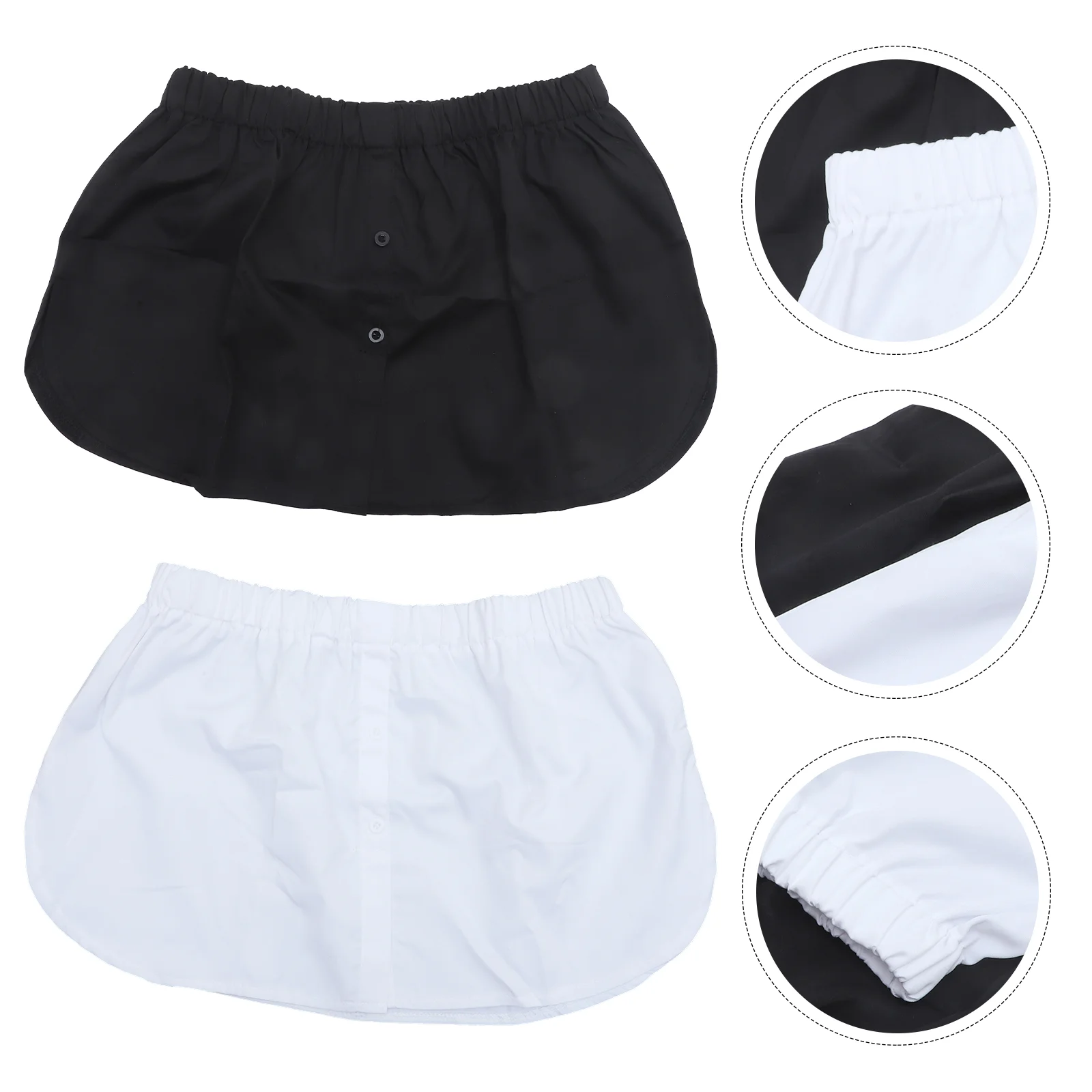 2 Pcs All-Match Fake Hem Shirt Extenders for Layering Woman Sweater Jacket Girls Skirt Acetate Women's Miss Blouses
