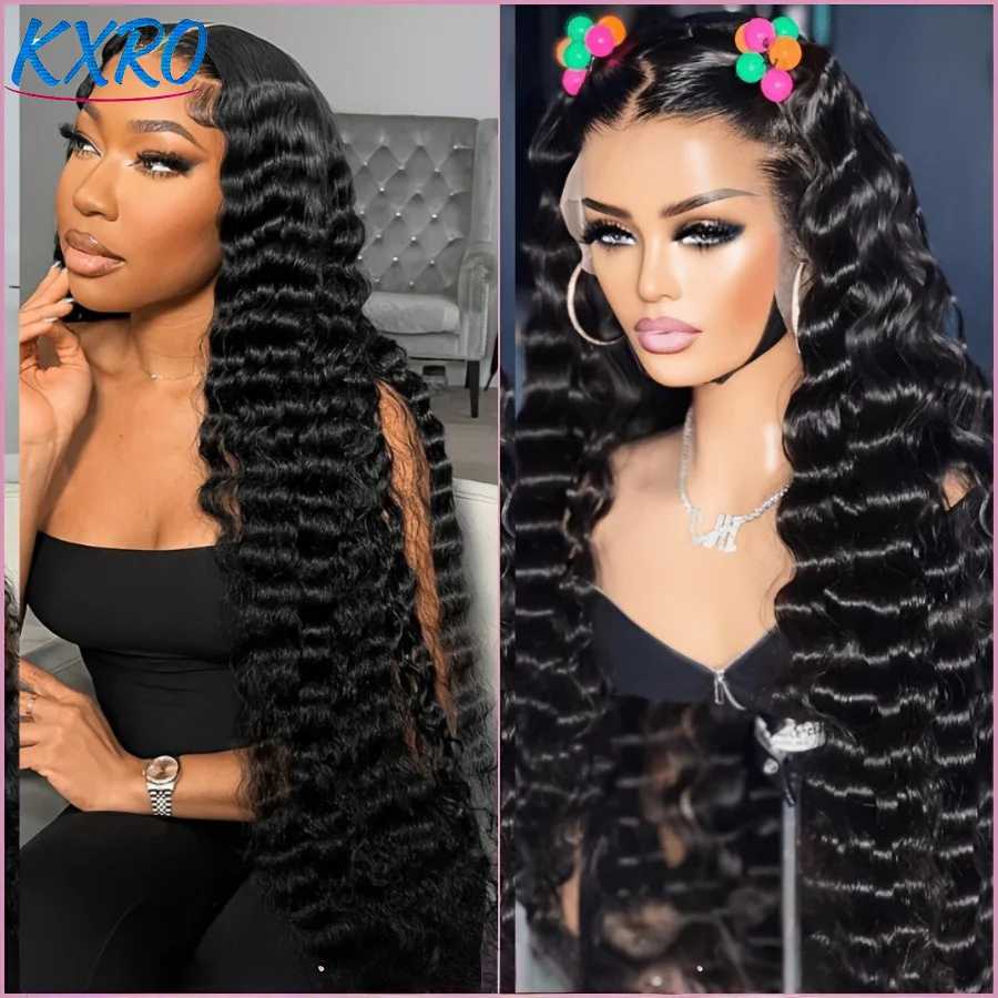 Deep Wave Curly Human Hair Wig 13x6 HD Lace Human Hair Wig for Women 250% Density Glueless Brazilian Wigs on Clearance Sale 1