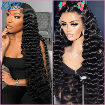 Deep Wave Curly Human Hair Wig 13x6 HD Lace Human Hair Wig for Women 250% Density Glueless Brazilian Wigs on Clearance Sale 1