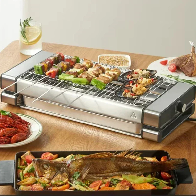 Grill Electric Indoor Smokeless Barbecue Electric Baking Tray Skewer Machine Kitchen Griddle Home Appliance grelhador el&eacute;trico electric griddle
