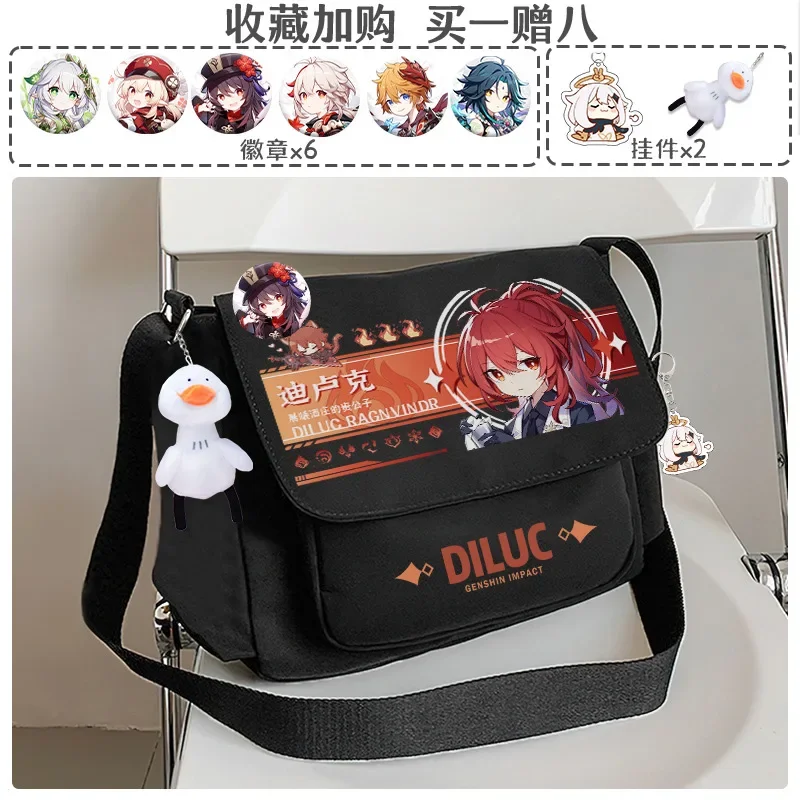 

Anime Game Cos Ayaka Cyno Shinobu Tartaglia Nahida Etc. Unisex Fashion Canvas Bag Shoulder Bag Gift