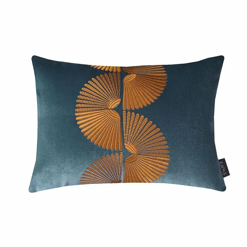 

Luxury Nordic Geometric Cushion Velvet Pillow For Sofa Embroidery Rectangle Soft Decoration Living Room Cafe Sofa Gift Back Cars
