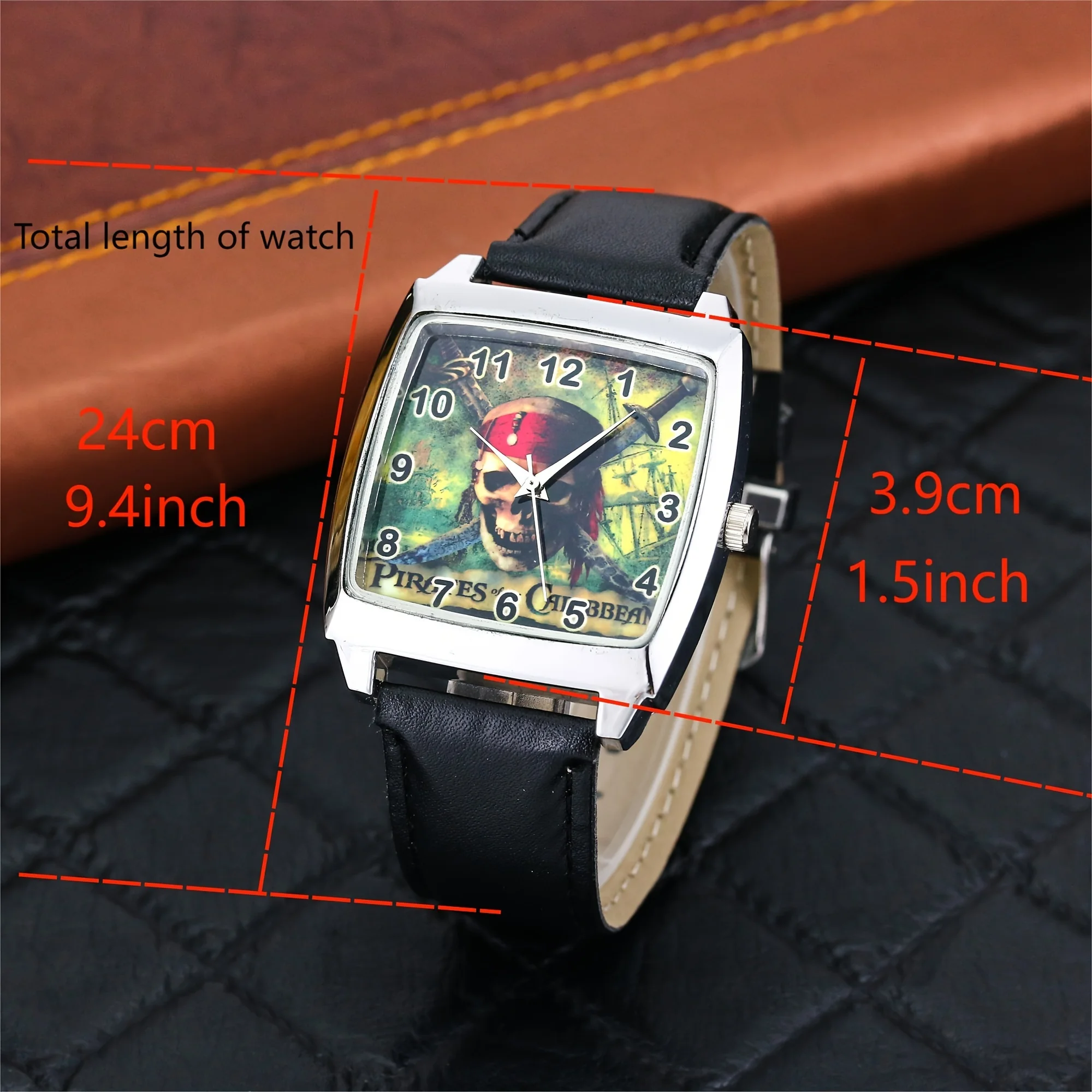 Skull Pirate Dial Fashion Trendy Watch Men's Women's Wine Bucket shaped Watch Belt Personalized Sports Style Quartz
