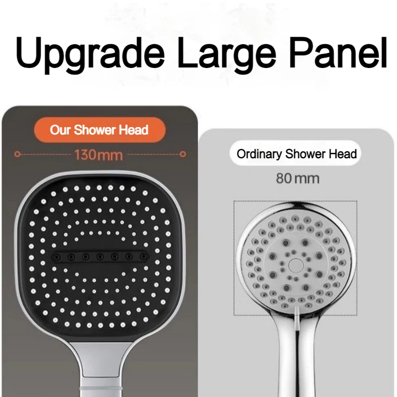 3 Modes 13CM Large Panel Shower Head High Pressure Water Massage Showerhead With Filter Shower Mixer Bathroom Accessories 5