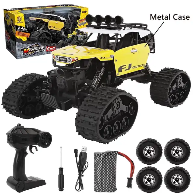 Remote Control Car RC Cars 13inch 40+km/h 4WD Off Road Monster Truck, Metal Shell Dual Motors Waterproof RC Car for Toddler Kids 1