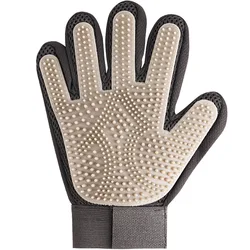 Pet Grooming Glove: Gentle Hair Removal & Massage Brush - Right hand (GRAY)