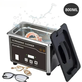 US 110V Portable Ultrasonic Cleaner, Stainless Steel Sonic Cleaning Machine for Jewelry, Eyeglasses, Dentures, Watches & Small Parts 1