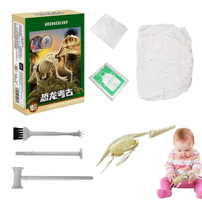 Dino Digging Kit Dinosaur Skeleton Model Kit 3D Dinosaur Skeleton Puzzle Display Models Buildable Dino Fossil Model For Toddler