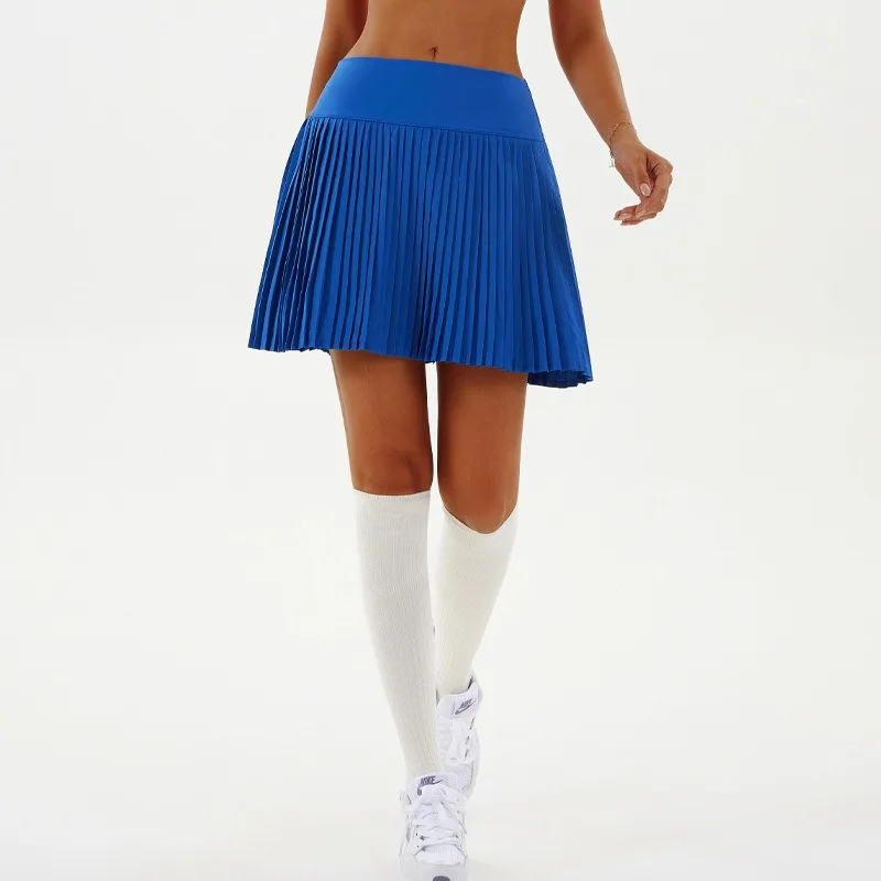 Women Pleated Tennis Skirts Sports High Waist Yoga Fitness Short Skirt Gym Golf Slim Fit Loose Mini Skirts Casual Elastic Skorts