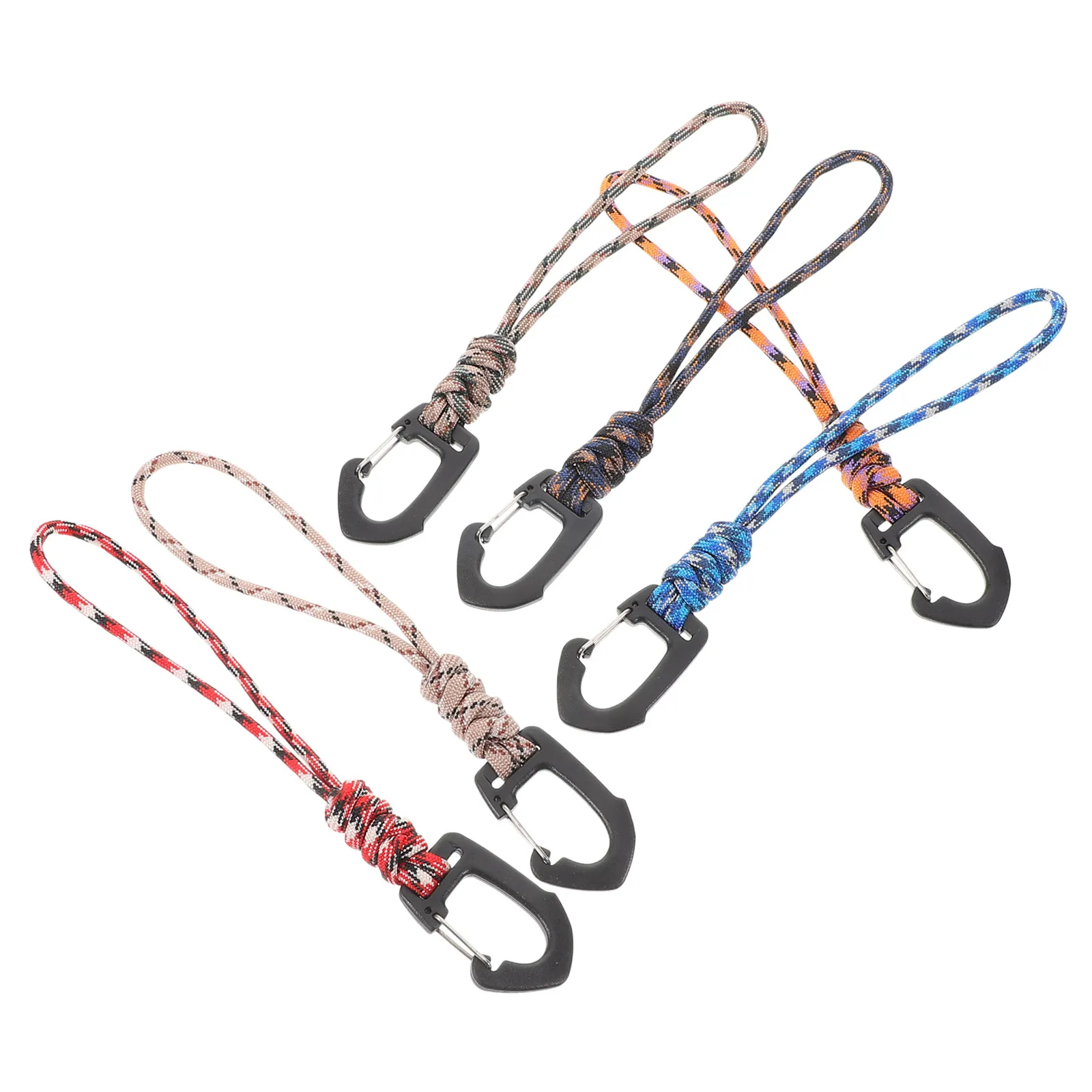 6Pcs 휘슬 키체인 손목 끈 열쇠용 7코어 땋은 스트랩 야외 캠핑 하이킹 여행 분실 방지 안전 장치