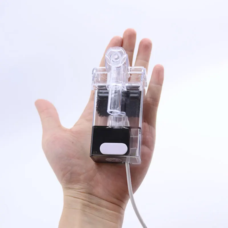 Aquarium filter Aquarium Hang On Filter Mini Filter Fish Tank USB power interface 2.5W Flow 250H/L Suitable for fish tanks below 30cm