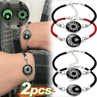 2pcs Luminous Sun Moon Braided Bracelets for Lovers Adjustable Couple Bracelets Fashion Valentine's Day Jewelry Girlfriend Gifts - Image 2