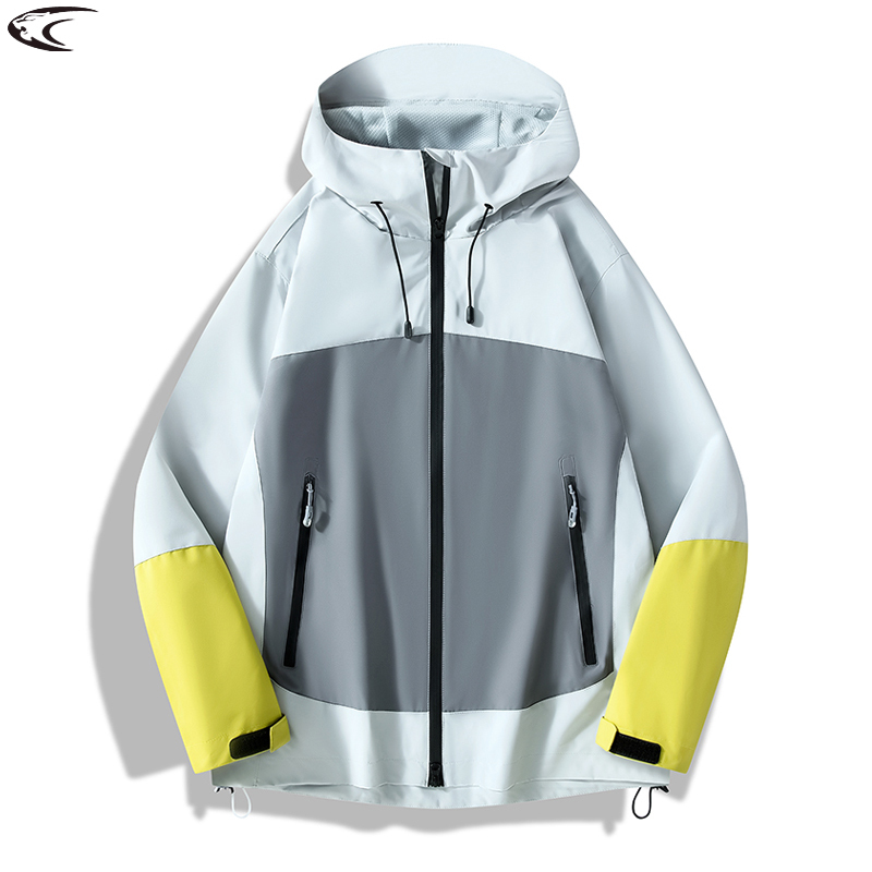 LNGXO Unisex Waterproof Windbreaker Hooded Jacket Casual Sporty Rain Coat for Hiking Camping Climbing Trekking - Men & Women