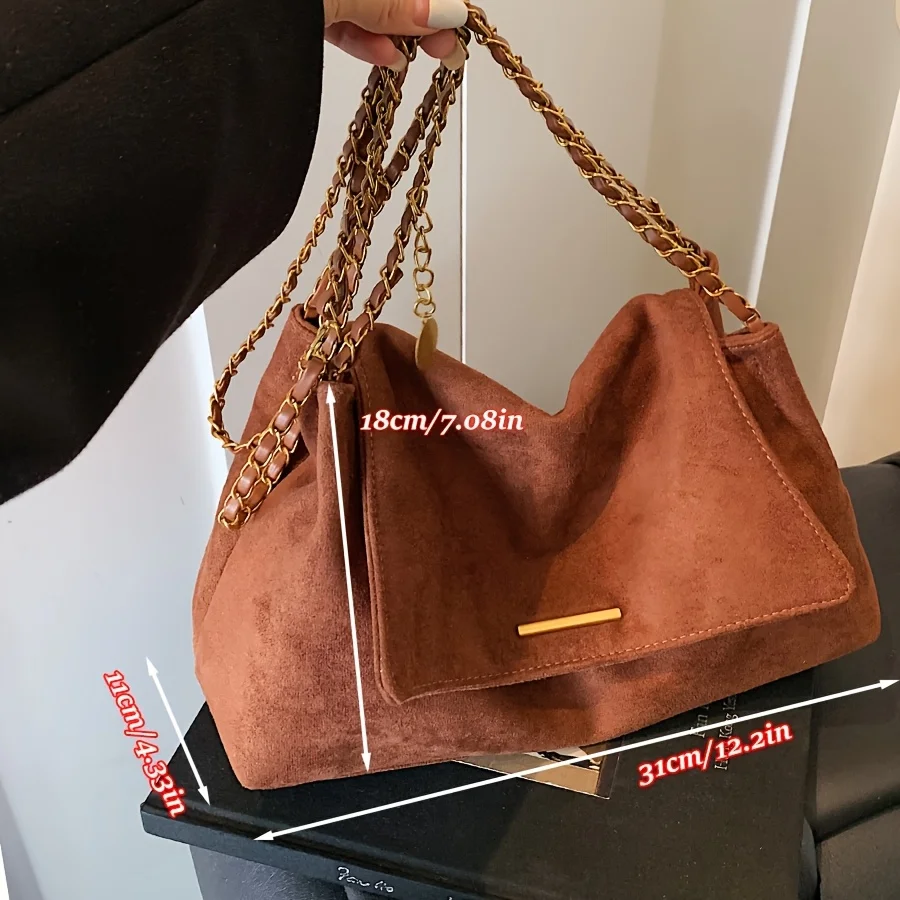 Perfect Lily Women's Vintage Faux Suede Crossbody Shoulder Bag, Large Capacity Elegant Handbag for Women Casual, Formal Events