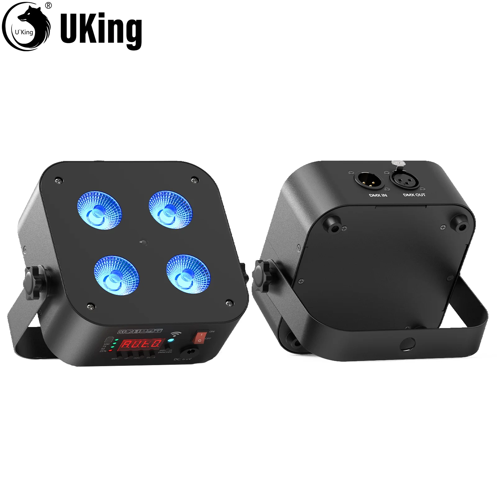 U'King 1/2Pcs 4X18W RGBWA+UV LED Par Lights With Battery Rechargeable Uplight APP/DMX/Remote Control Stage Lights For Party Show