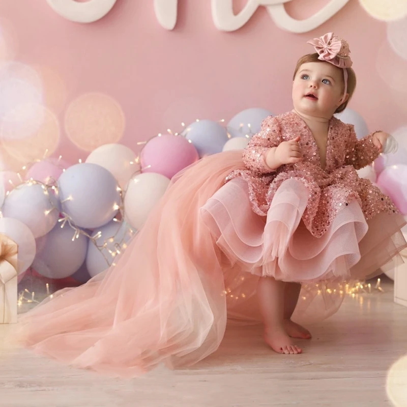 flower-girl-dresses-cute-pink-glitter-sequined-shiny-puffy-organza-with-bow-fit-wedding-party-princess-ball-gowns