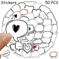50pcs Black & White Bubble Album Stickers Decals For Phone Laptop Scrapbook DIY Waterproof Stickers Students Stationary Supplies 3