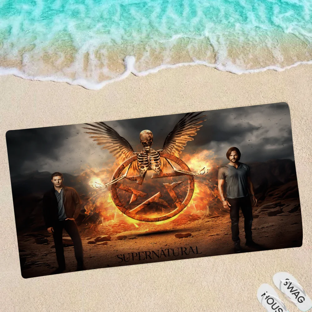 Supernatural SPN Dean And Sam Beach Towel Colorful Bath Towels For Girl Microfiber Quick Dry Custom Sand Free Beach Yoga Spa Gym 4