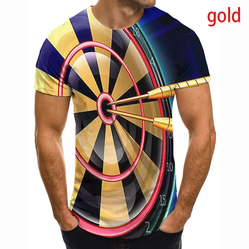 2022 Dart Board Tshirt Darts Throw Game Graphic Tee T Shirts Funny Summer Clothes Custom Top