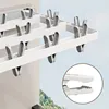 Folding Drying Rack Wall Mounted Clothes Hanger Drying Clip Windproof Sock Clip Multi Functional Towel Hanger Space Saving 6