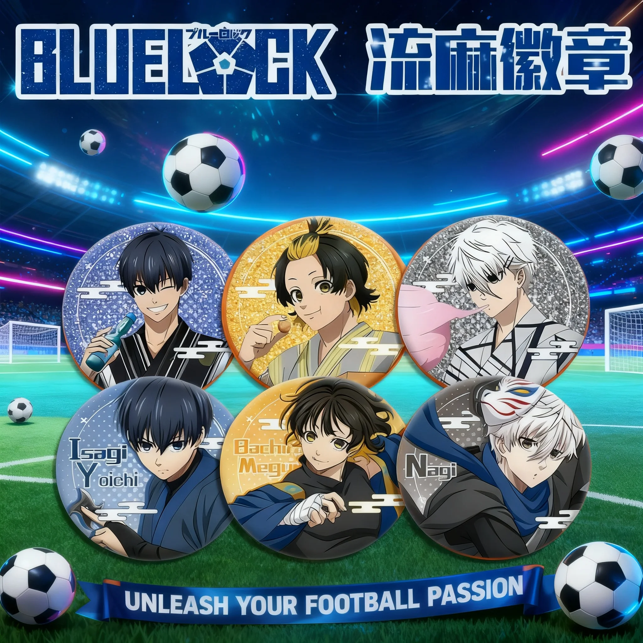 Anime Fan Souvenir: Blue Lock 58mm Double-Sided Acrylic Badge – New Design Collectible Gift