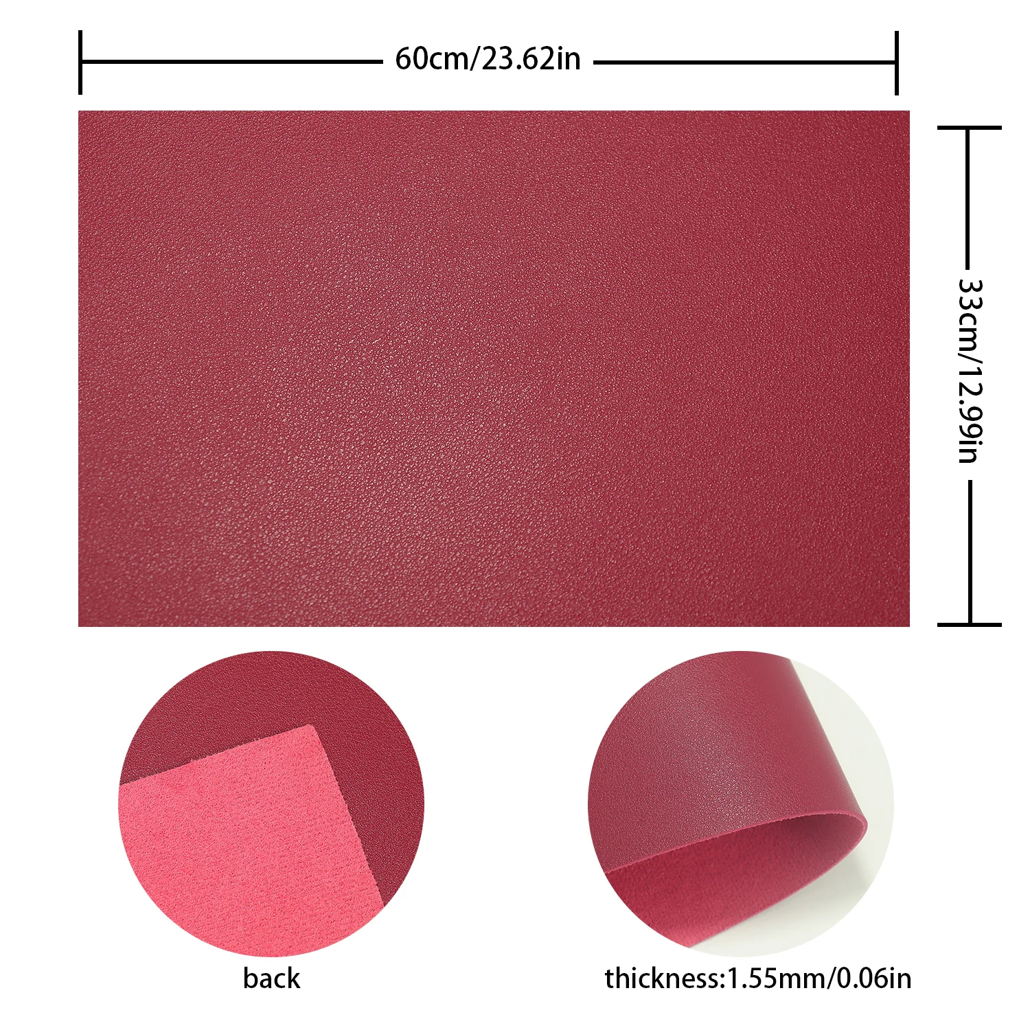 33x66cm 무광 인조 가죽 나파 질감 PVC 롤 천 베이스 소프트 DIY 인테리어 장식 수제 가방 책 커버용