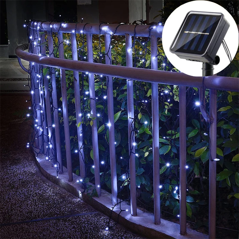 Solar-Powered LED String Lights for Outdoor Holiday and Garden Decor