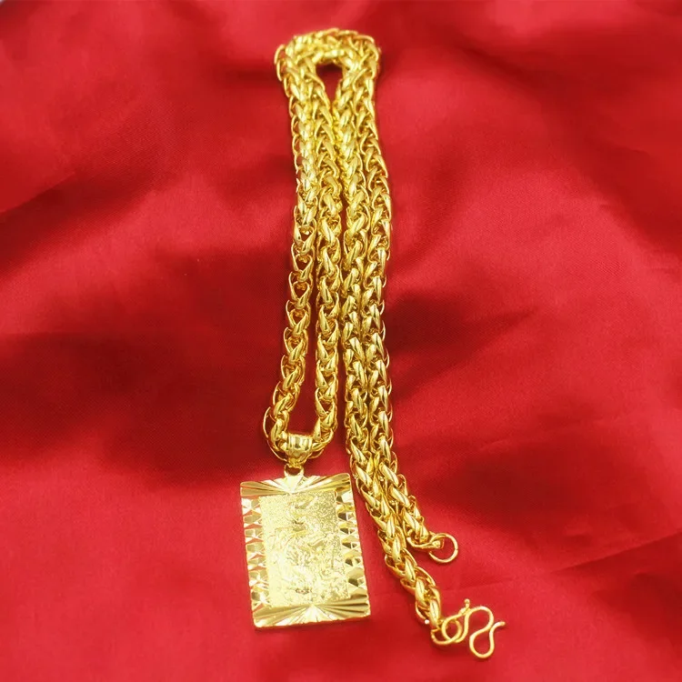 Gold Color 50cm Chains Necklace for Men Big Gold colorNecklaces