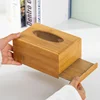 Wooden Tissue Box Modern Minimalist Design Tissue Box Holder Wood Tissue Case for Hotel Restaurant Hotel Office Easy-Refill 3
