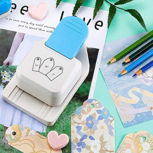 Gift Tag Cutter Label Punch Craft Tag Paper Puncher 3 in 1 Tag