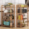 Heavy Duty 4 Tier Bamboo Storage Shelf Organiser Bookshelf Kitchen Free Standing Storage Unit Plant Stand 2