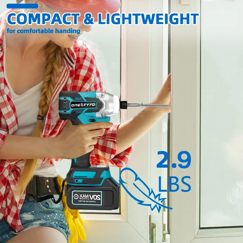 18V 350N.m Brushless Drill Cordless Electric Impact Wrench Rechargeable 1/4 Square Drive Wrench Power Tool For Makita Battery 3