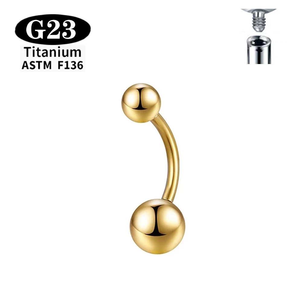 ASTM F136 G23 Titan Bauchnabel Bauch Piercing Körperschmuck Runde CZ Innengewinde Nabel Ringe Bauch Bars8mm 10mm 12mm – Detail 4