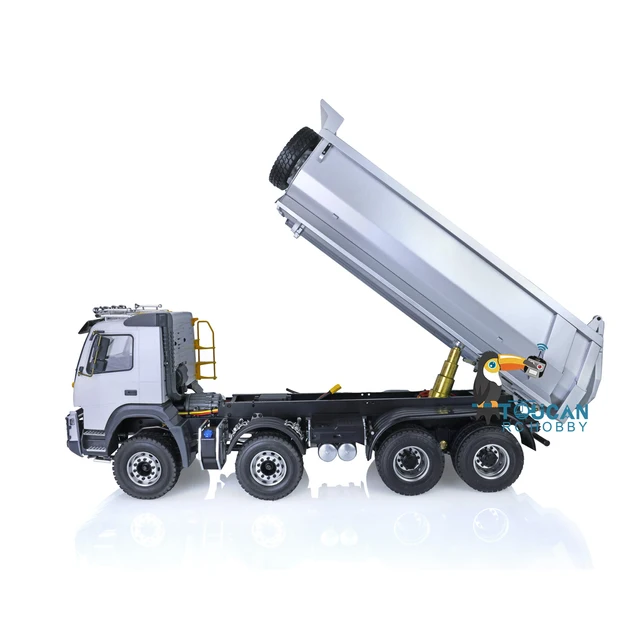 JDM 1/14 RTR Metal Hydraulic RC Dumper Tipper Remote Control Truck 2Speed Differential Axle Outdoor Toys For Boys Gift TH18485 4
