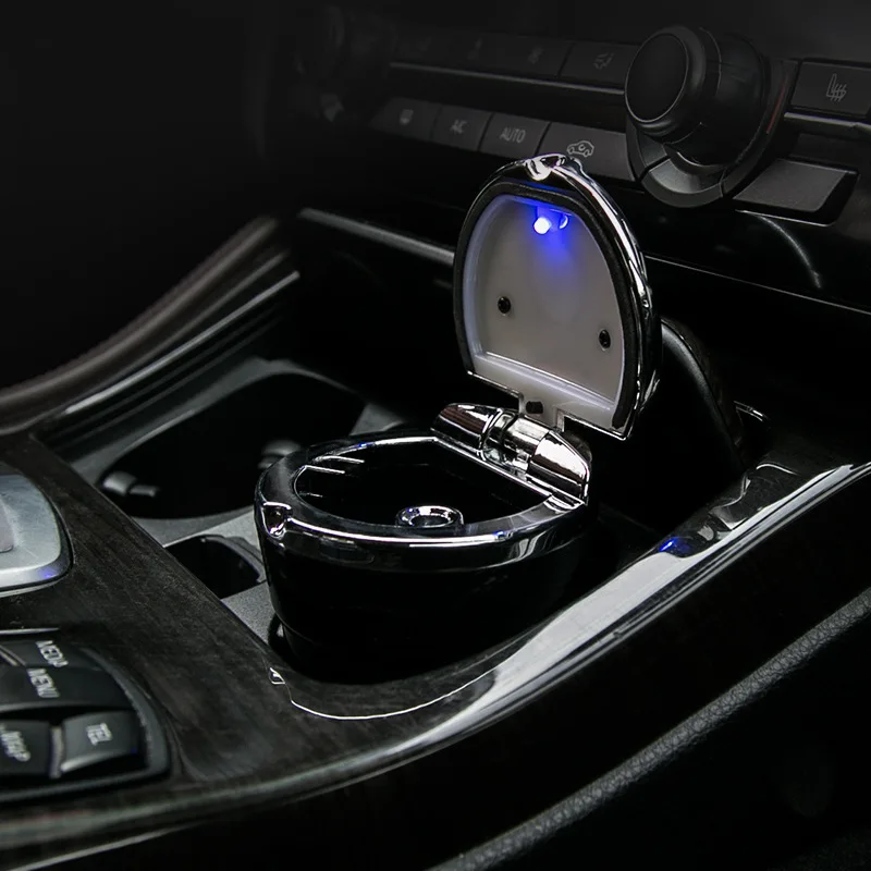 

Car Ashtray Led Night Light Imitation Metal Plating Automotive General Interior Fire Retardant Automotive Supplies