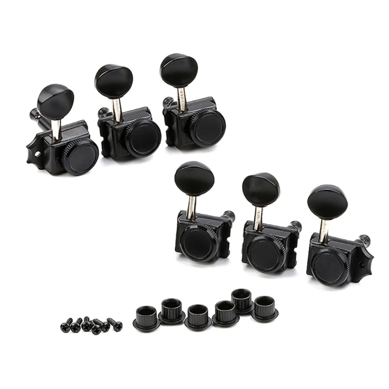 

Machine Heads Replacement Parts for Electric, Acoustic Guitar 6 Inline Guitar Lock String Tuners Locking Tuning Key Pegs