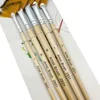 5pcs Artist Fan Paint Brushes Set- Soft Anti-Shedding Nylon Hair Wood Handle Paint Brush Set for Acrylic Watercolor Oil 5