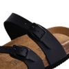 SUFU Summer Cork Sandals Women's Leather Clogs Slippers Black Classic Buckle Cork Slides Slippers Casual Slippers 4
