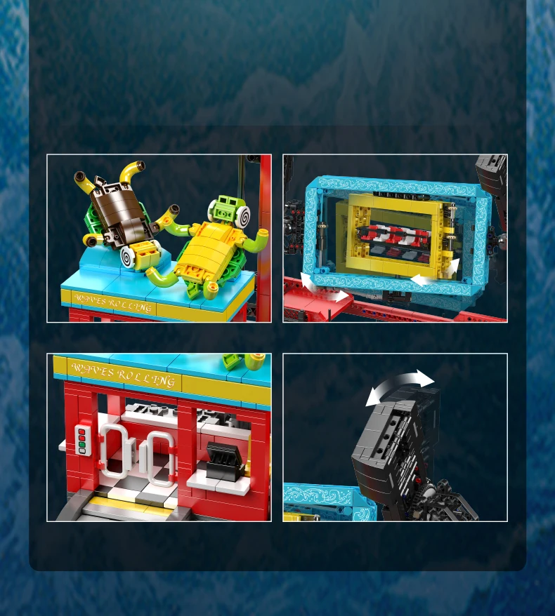 Mould King 11019 Vergnügungspark-Spielzeug Die Motorisierte Rollwellen-Fahrt Technischer Achterbahn-Baustein-Set Kindergeschenk – Detail 4