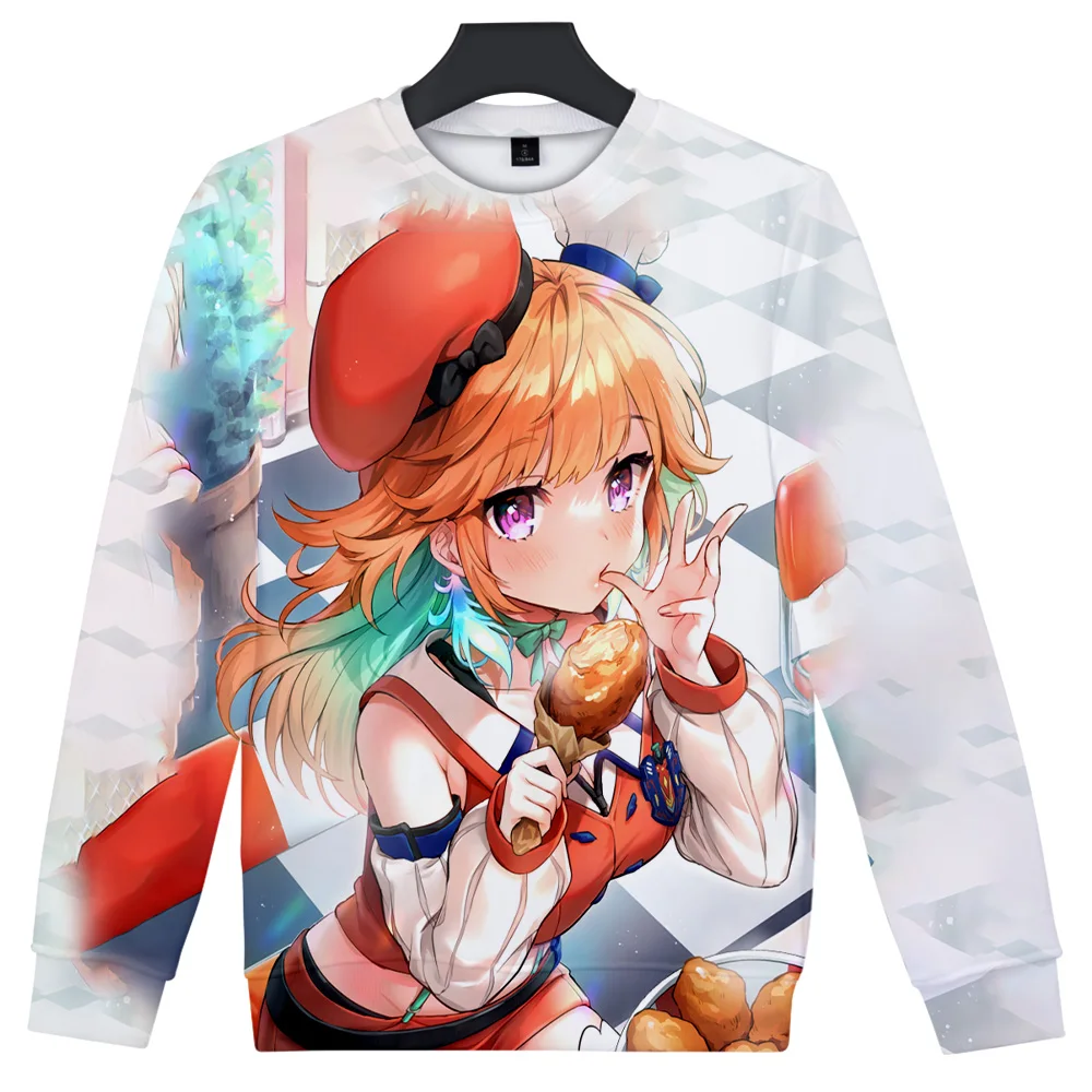 

HOLOLIVE VTuber Takanashi Kiara Merch с круглым вырезом и 3D принтом осень-зима для мужчин и женщин Повседневная Милая толстовка с капюшоном